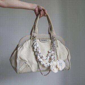 Prada canvas frame bowling bag